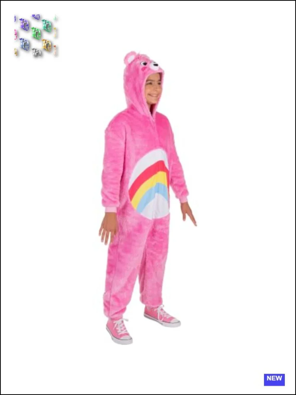Care Bears Cheer Bear Youth Costume Onesie Jumpsuit Hooded Cosplay